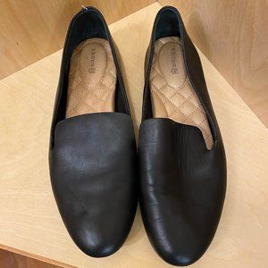 Black Leather "The Starling" Birdies Slip On Shoes - Size 8 1/2